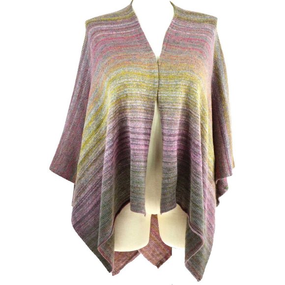 Christopher & Banks Multi Color Space Dye Ruana Poncho Sweater ONE SIZE CJ NWT - Picture 1 of 5
